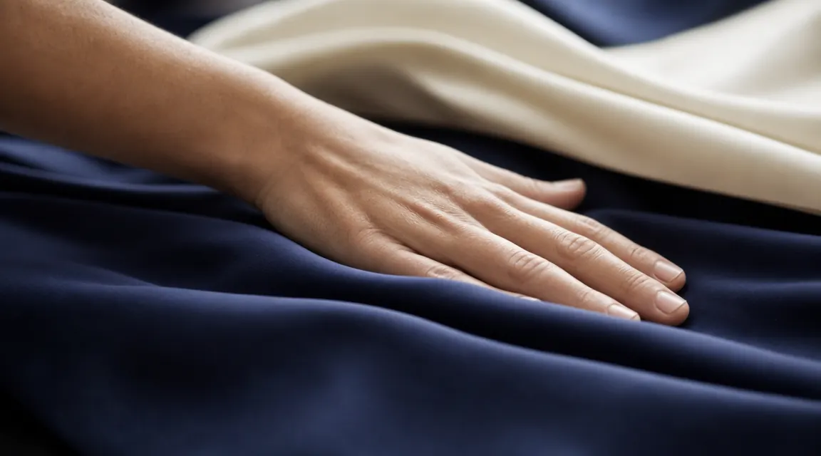 Wrinkled bamboo sheet fresh from the dryer compared to a smoothed version on a made bed